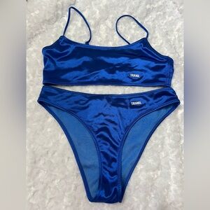 TRIANGL Metallic Blue Bikini. Both pieces in size Large
